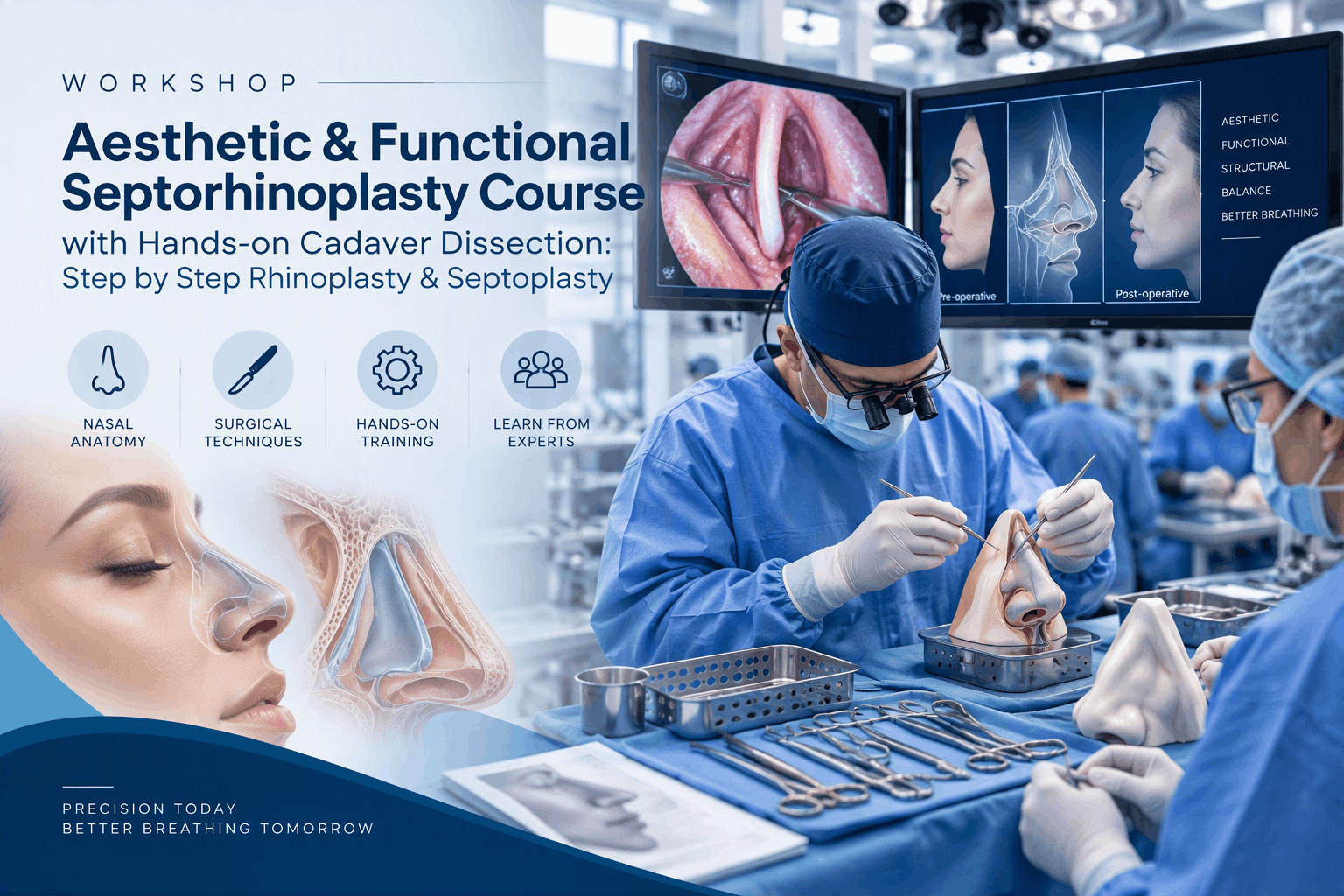 14TH AESTHETIC AND FUNCTIONAL SEPTORHINOPLASTY COURSE WITH HANDS-ON CADAVER DISSECTION: STEP BY STEP RHINOPLASTY & SEPTOPLASTY